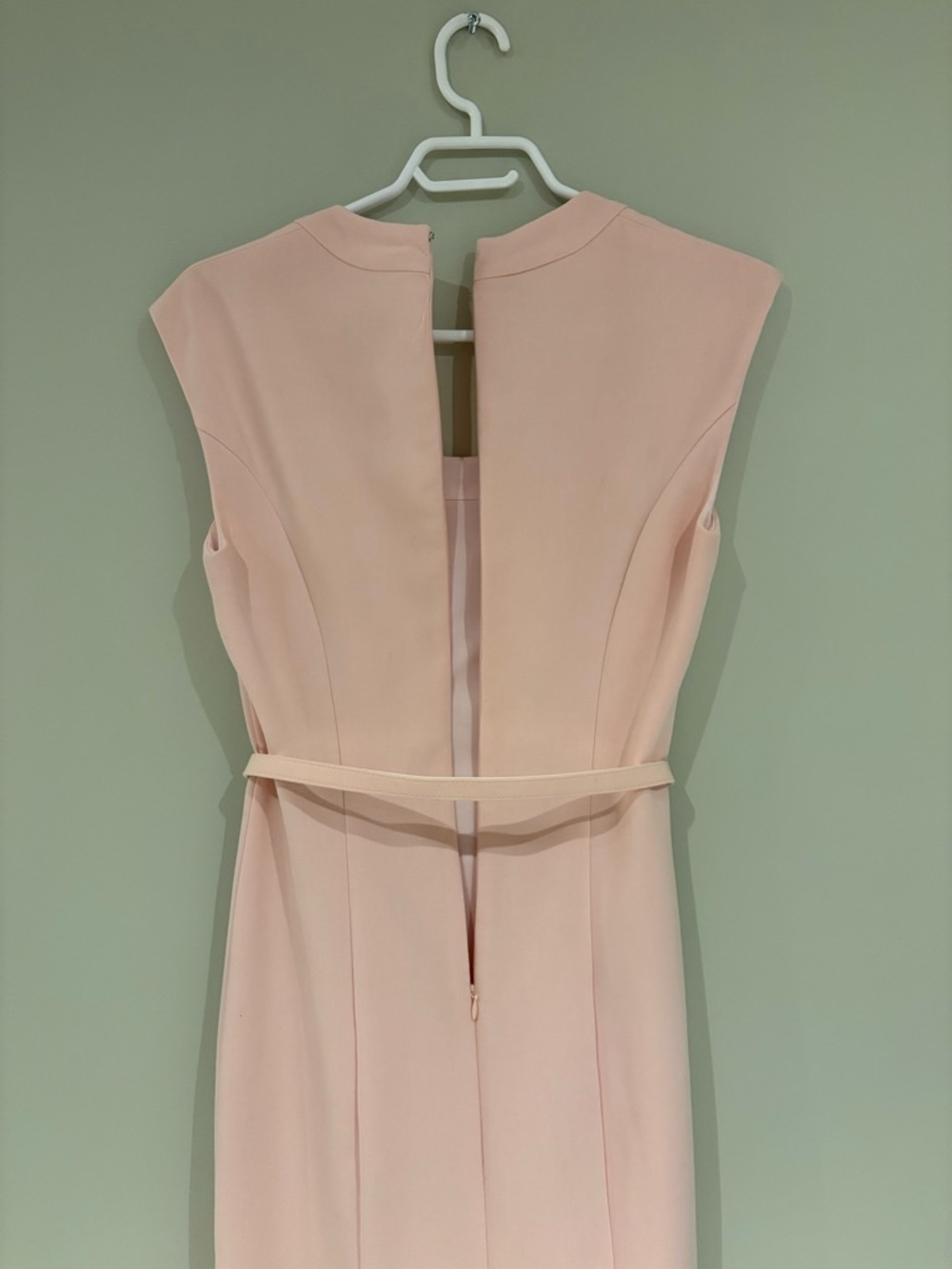 le chateau Blush Cap-Sleeve Sheath Dress with Slim Belt - Picture 12 of 12